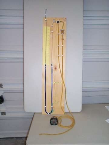 Manometer Guage Built for Airspeed Calibrations